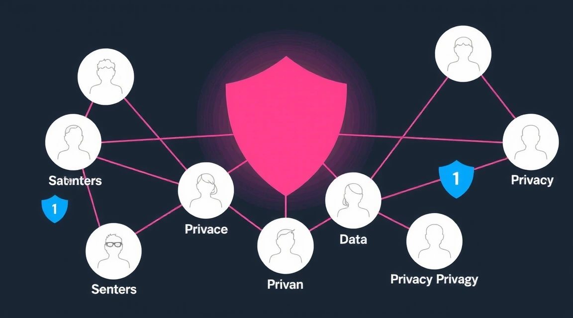 Interconnected network of people and data, emphasizing secure connections